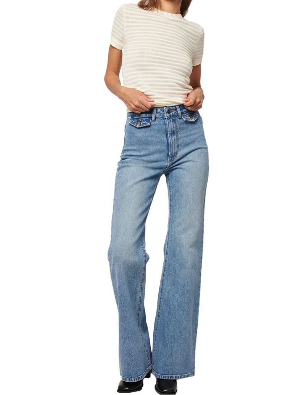 Rolla's Eastcoast Flare Jeans Lia Brad Blue Wash Denim Pants casual retro      1